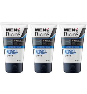 (BUNDLE OF 3) BIORE MEN'S SCRUB FACIAL WASH BRIGHT ENERGY 100G