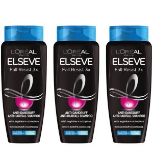 (BUNDLE OF 3) L'OREAL PARIS FALL RESIST 3X ANTI-DANDRUFF ANTI-HAIRFALL SHAMPOO 280ML