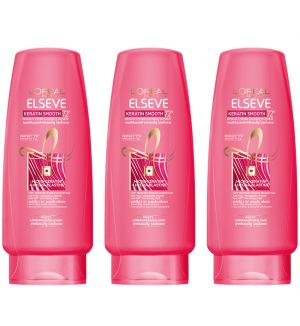 (BUNDLE OF 3) L'OREAL PARIS KERATIN SMOOTH CONDITIONER 280ML
