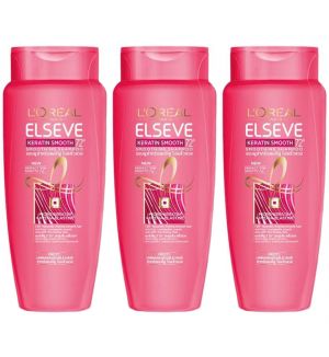 (BUNDLE OF 3) L'OREAL PARIS KERATIN SMOOTH SHAMPOO 280ML