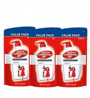 (BUNDLE OF 3) LIFEBUOY BODY WASH REFILL - TOTAL 10 850ML