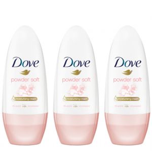 (BUNDLE OF 3) DOVE DEODORANT ROLL ON POWDER SOFT 40ML