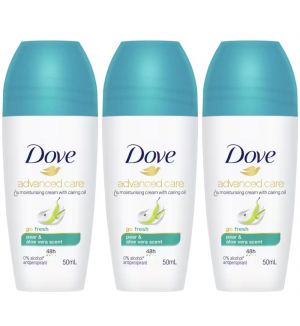 (BUNDLE OF 3) DOVE DEODORANT ROLL ON GO FRESH PEAR & ALOE VERA 50ML