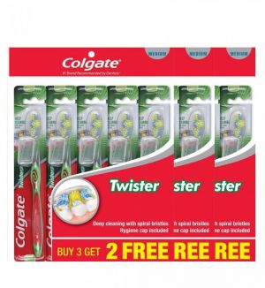 (BUNDLE OF 3) COLGATE TWISTER TOOTHBRUSH 5'S MEDIUM