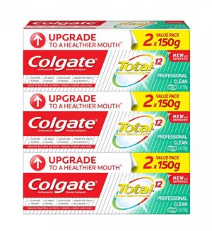 (BUNDLE OF 3) COLGATE TOTAL 12 PROFESSIONAL CLEAN GEL 2 X 150G