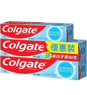 COLGATE ADVANCED WHITE TOOTHPASTE 2X160G + 90G