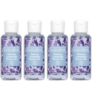 (BUNDLE OF 4) EVOLUDERM RELAXING LAVENDER SHOWER GEL 100ML