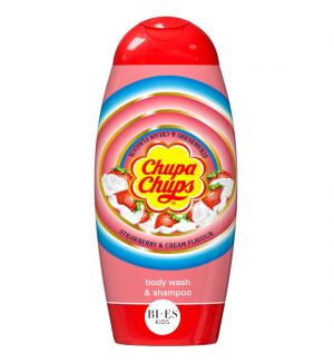 BI-ES CHUPA CHUPS BODY WASH & SHAMPOO STRAWBERRY & CREAM 250ML