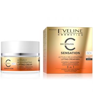 EVELINE C SENSATION ACTIVELY REJUVENATING DAY & NIGHT LIFTING CREAM 60+ 50ML