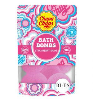 BI-ES CHUPA CHUPS BATH BOMBS STRAWBERRY SHAKE (6 x 55G)