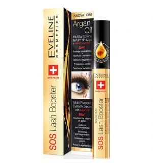 EVELINE SOS LASH BOOSTER EYELASH SERUM 5 IN1 WITH ARGAN OIL 10ML