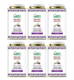 (BUNDLE OF 6) ST LUKES SNAKE BRAND PRICKLY HEAT POWDER 140G (RELAXING LAVENDER)