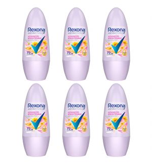 (BUNDLE OF 6) REXONA DEODORANT ROLL ON ADVANCED BRIGHTENING FOR WOMEN 45ML