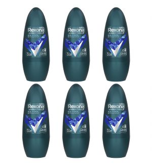 (BUNDLE OF 6) REXONA DEODORANT ROLL ON ICE COOL FOR MEN 45ML