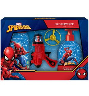 NATURAVERDE SPIDERMAN SHAMPOO & SHOWER GEL 250ML + LIQUID SOAP 250ML + PROPELLER LAUNCHER GIFT SET