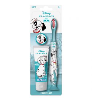 MR WHITE 101 DALMATIANS TRAVEL KIT TOOTHBRUSH WITH TOOTHPASTE 25ML