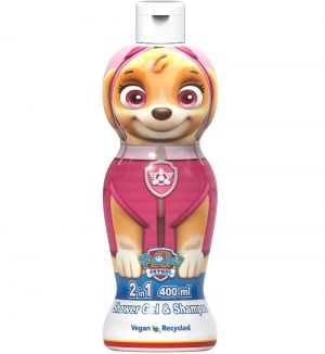 AIR VAL PAW PATROL SKYE 1D SHOWER GEL & SHAMPOO 2 IN 1 400ML