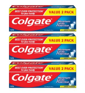 (BUNDLE OF 3) COLGATE MAXIMUM CAVITY PROTECTION GREAT REGULAR FLAVOR TOOTHPASTE 2X225G