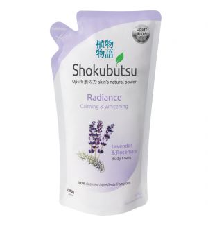 SHOKUBUTSU RADIANCE BODY FOAM REFILL 600ML CALMING & WHITENING