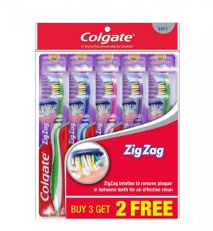 COLGATE ZIG ZAG TOOTHBRUSH 5'S SOFT
