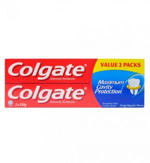 COLGATE MAXIMUM CAVITY PROTECTION GREAT REGULAR FLAVOR TOOTHPASTE 2X225G