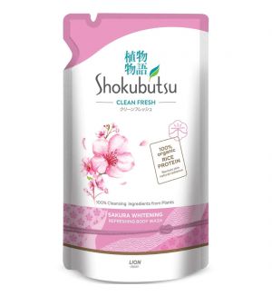SHOKUBUTSU SAKURA WHITENING REFRESHING BODY WASH REFILL 500G