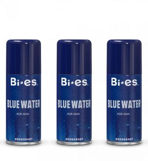 BI-ES BLUE WATER DEODORANT (M) 150ML X 3 QTY