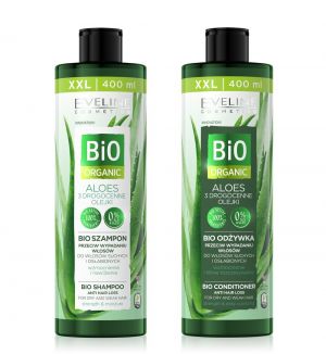 EVELINE BIO ORGANIC BIO SHAMPOO + CONDITIONER ANTI HAIR LOSS ALOE VERA 400ML