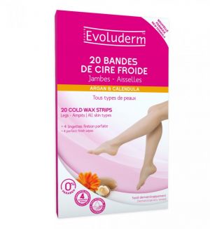 EVOLUDERM HAIR REMOVAL COLD WAX STRIPS 20PCS