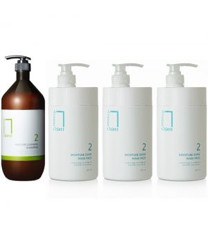 BUNDLE - 1 x CHIETT MOISTURE CLEANSING SHAMPOO 1500ML+ 3 x MOISTURE SHINE MASK PACK 1000ML