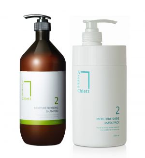 BUNDLE - CHIETT MOISTURE CLEANSING SHAMPOO 1500ML & MOISTURE SHINE MASK PACK 1000ML